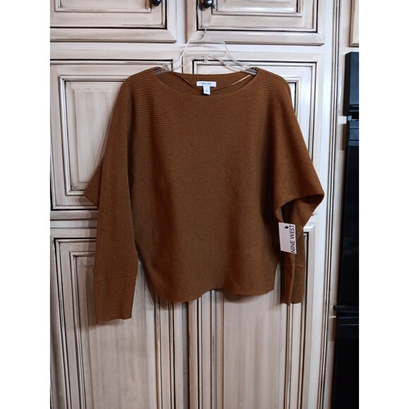 Nine West Women's Cognac Brown Sweater Size MEDIUM -‎ NWT - Picture 1 of 5